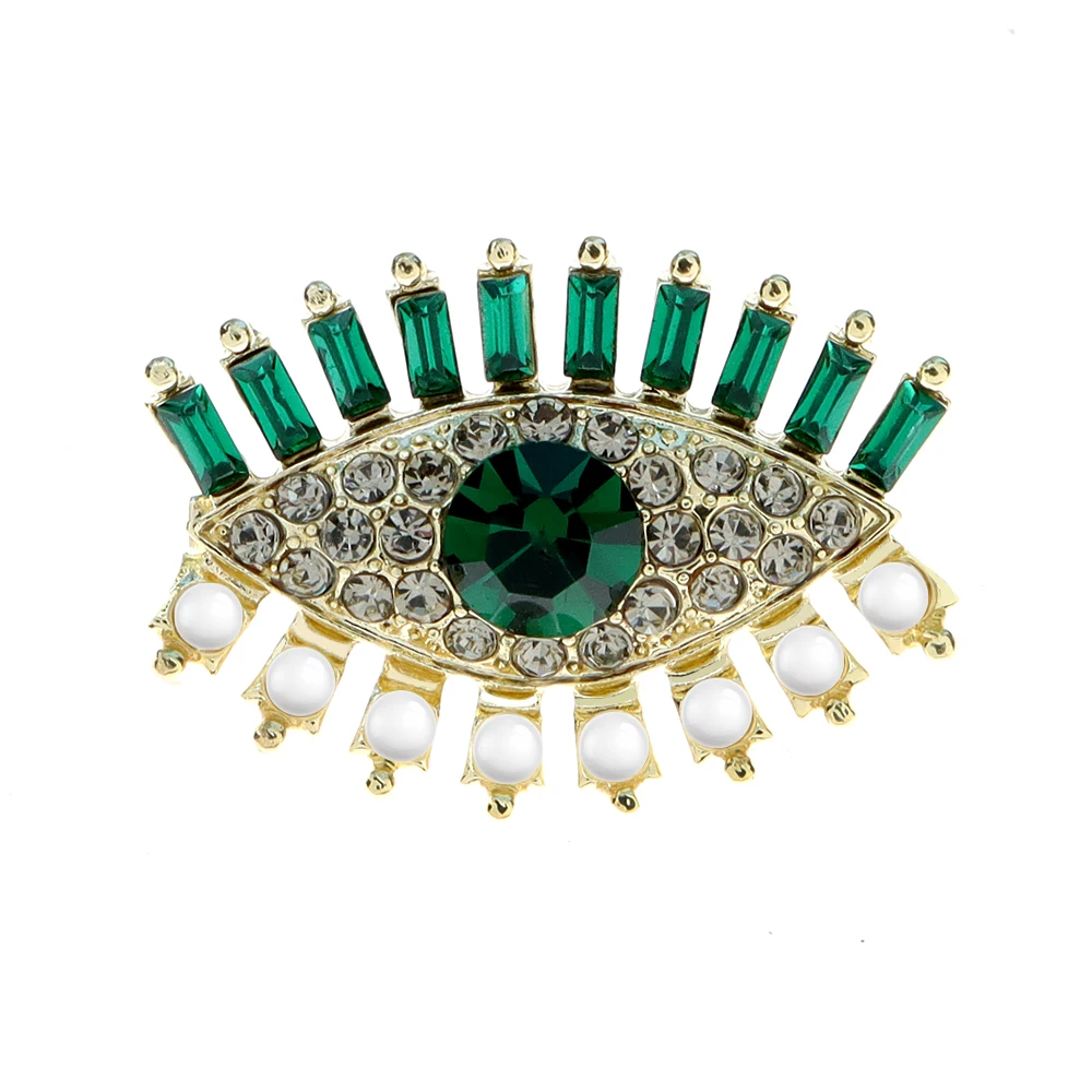 CINDY XIANG Rhinestone Beautiful Eye Brooches For Women 5 Colors Available Summer Fashion Jewelry