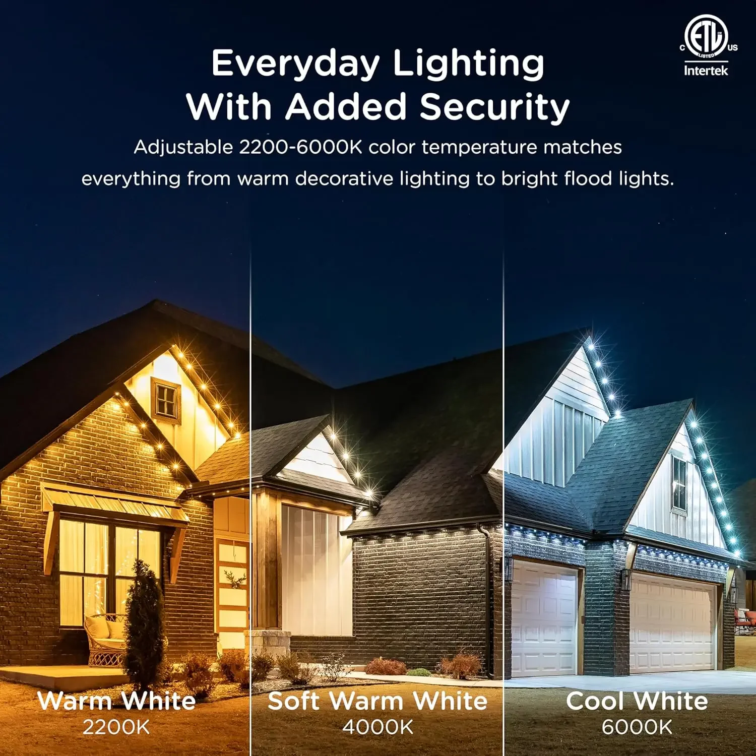 أضواء خارجية دائمة، 100 قدم، 72 مصباح LED RGBWIC، أضواء Eave سوداء، ديكور الهالوين، أضواء عيد الميلاد، كل