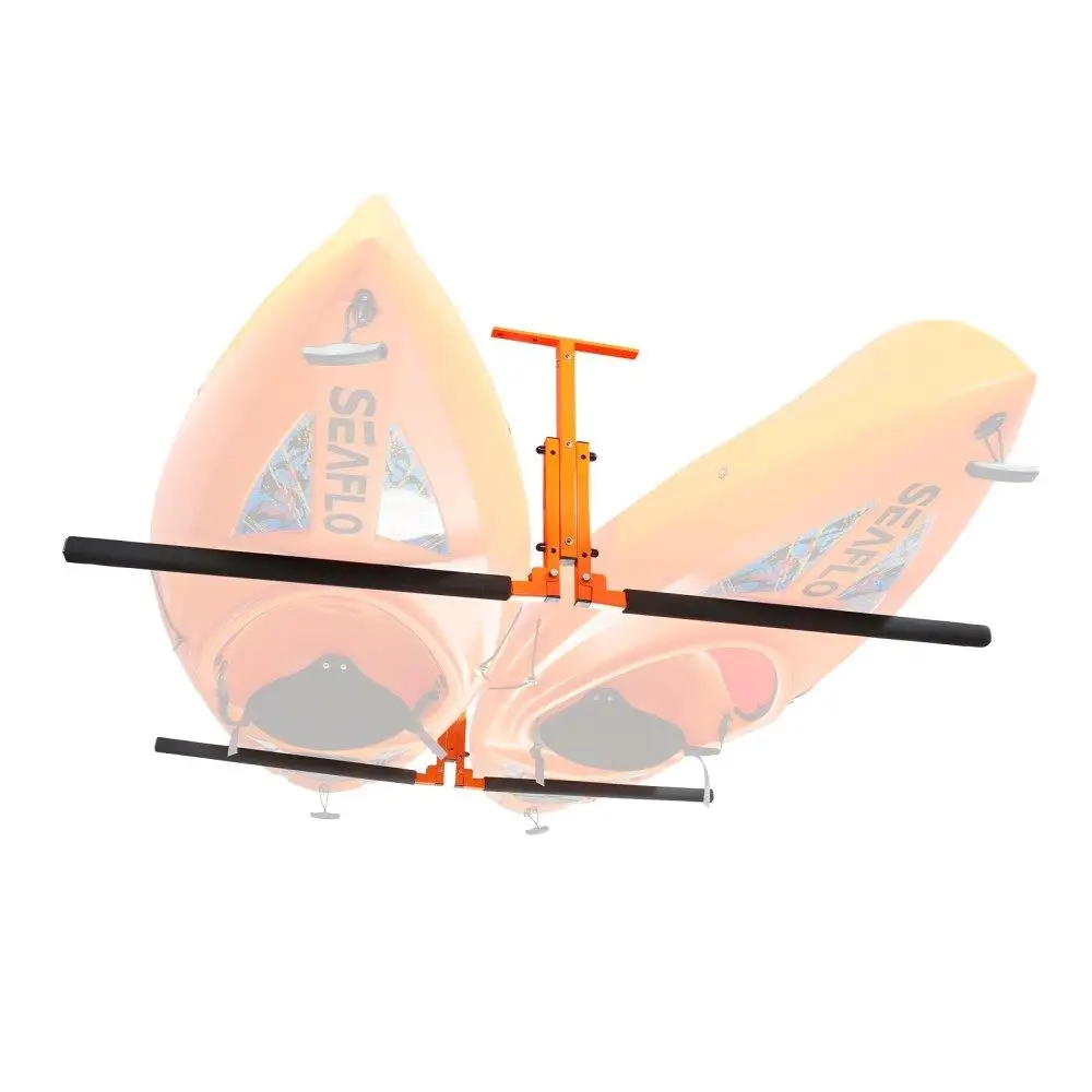 

Overhead Kayak Storage Rack for 2 Kayaks Adjustable Height with Padded Arms and for 2 50LB Maximum Load for indoor and Outdoor