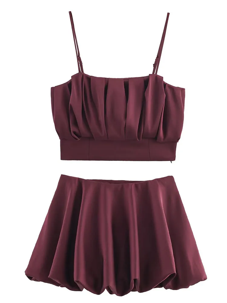 Conjunto de ocio para mujer, nueva moda 20225, Top corto sin mangas con espalda descubierta y minifaldas, conjunto de dos piezas, conjunto elegante de calle alta para mujer