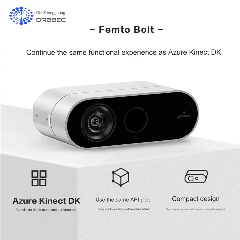 ORBBEC Femto Bolt Azure Kinect DK Alternative，Femto、Femto W、Femto Mega 3D Camera