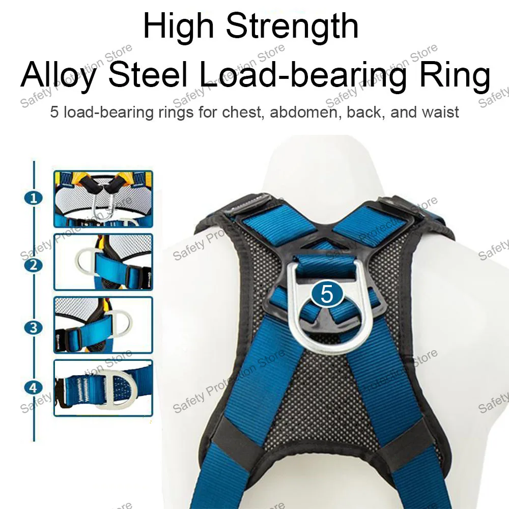 Five-point High Altitude Work Safety Harness Full Body Safety Belt Outdoor Climbing Training Work Construction Protect Equipment