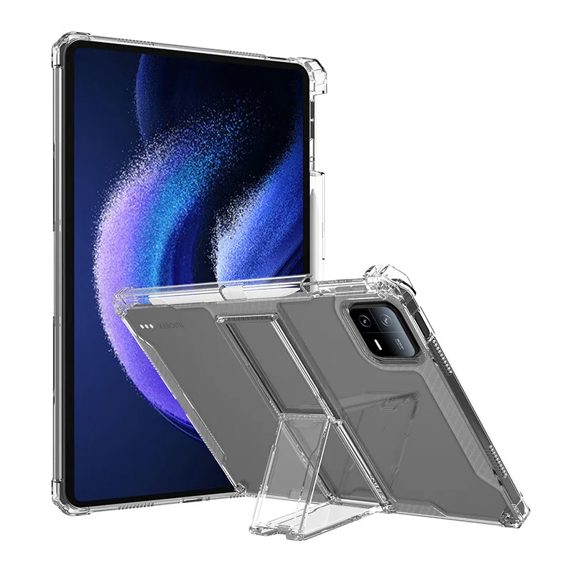 Stand Case Voor Xiaomi 5 6 5pro 6pro 11 "5pro 12.4" 6max 14 "Redmi Pad 10.6 Se 11 Cover Pen Zacht Luchtkussen Tablet Houder Shell