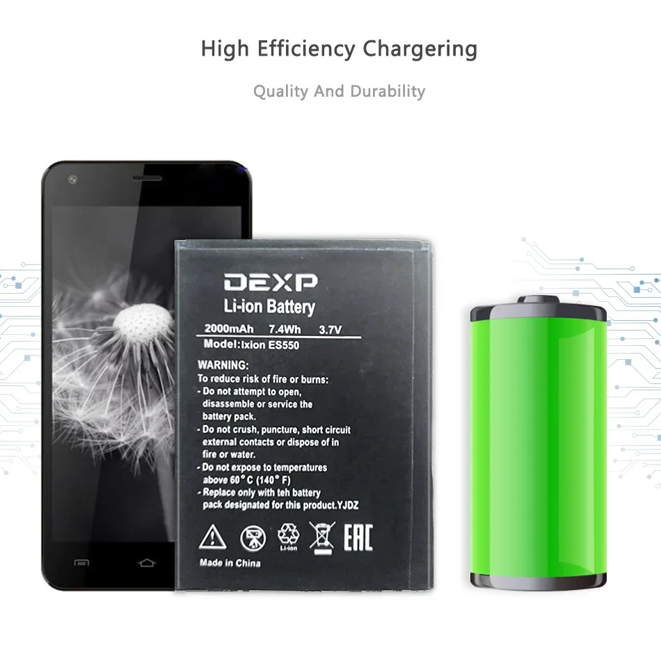 Mobile Phone Battery For DEXP Ixion ES550 ES 550 Li-ion For DEXP Ixion ES550 ES 550 Powerful 2000mAh Smartphon Batteries