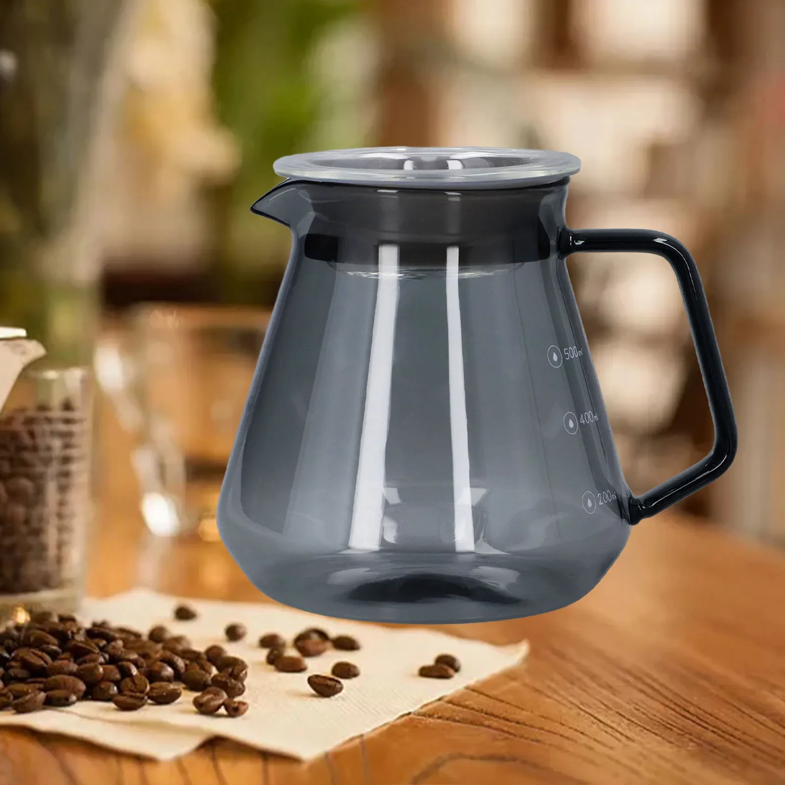 500ml Electroplated Grey Glass Coffee Pot High Borosilicate Hand Drip Kettle Barista Filter Pitcher For Home Kitchen