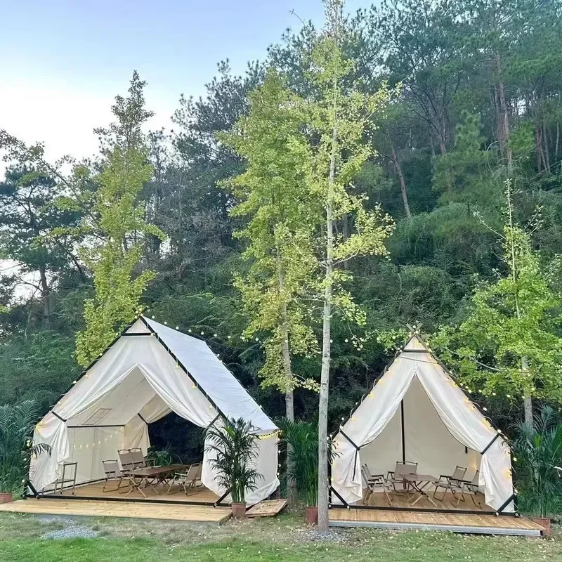 Party Living House-type Waterproof Oxford Summer Camping Tent Triangular Outdoor Camping Picnic Hot Pot Tent