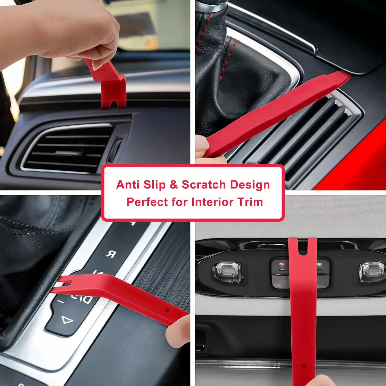 

5 Pcs Car Trim Removal Tool Kit Upholstery Tools, Auto Clip Removal Pry Tool for Door Dash Dashboard Panel Fastener Remover