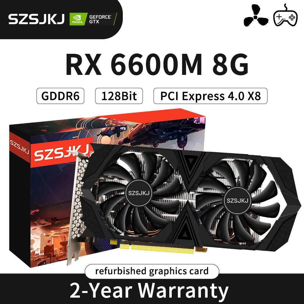 RX6600M 8GB Graphics Cards GPU GDDR6 128-bit 14 Gbps 7nm Game Video Card Support Desktop CPU placa de video RX6600