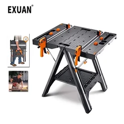 WX051 Mobile Portable Woodworking Table Sawing Machine Multi-function Workbench Portable Folding Carpenter Work Safe And Durable