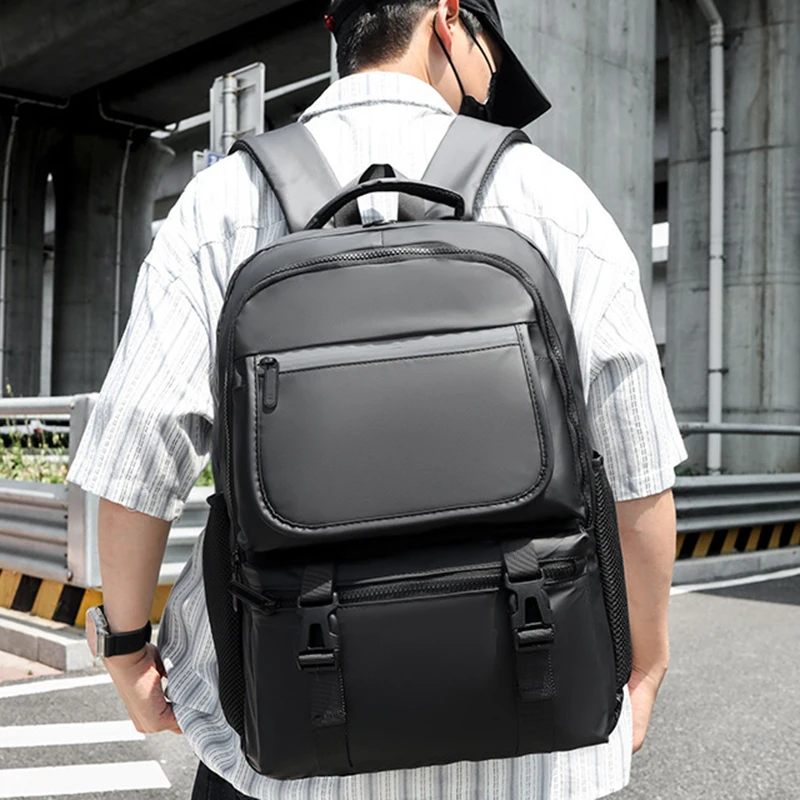 

2025 Новая мужская деловая компьютерная сумка, многофункциональный рюкзак, простой рюкзак большой вместимости, уличный водонепроницаемый дорожный рюкзак