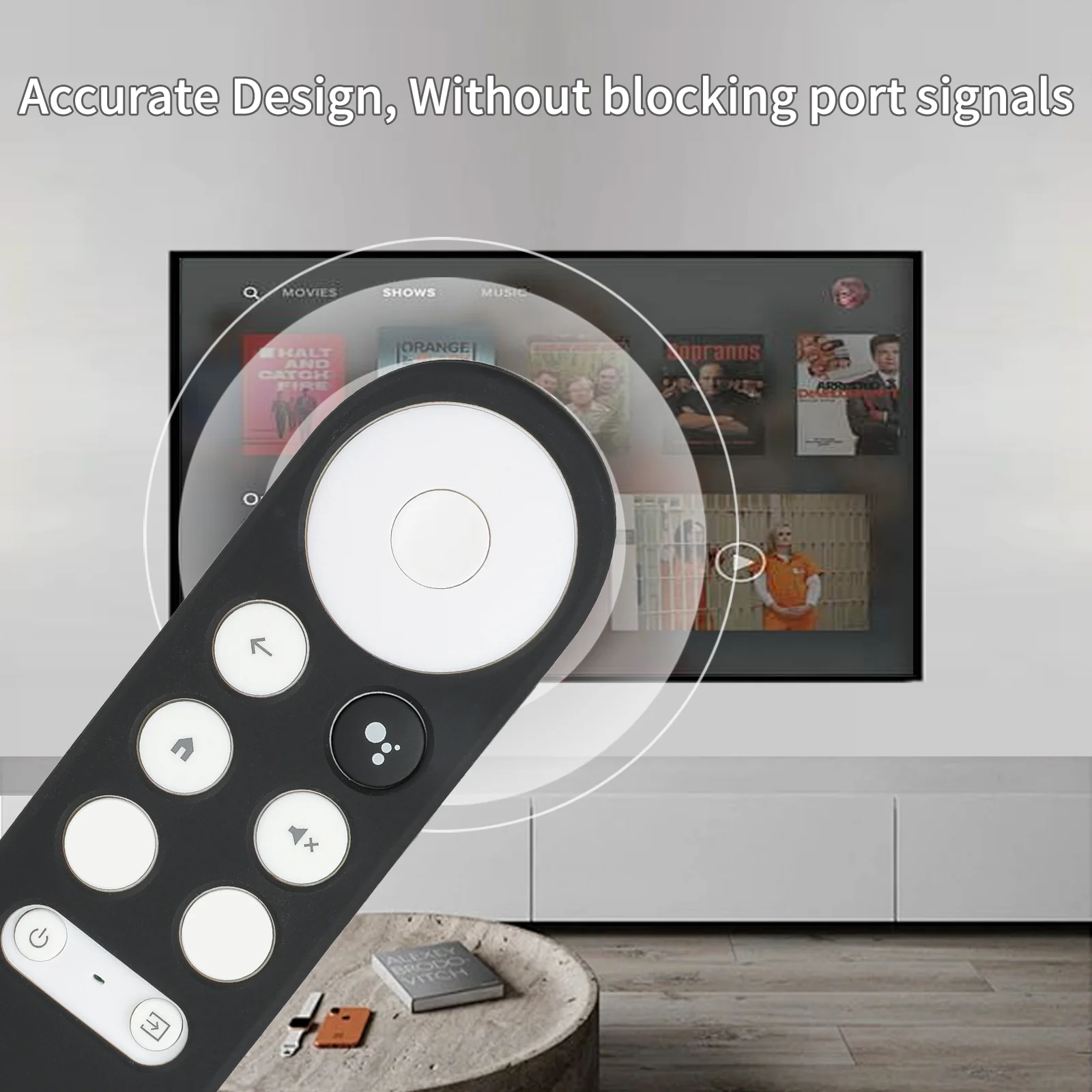 Silicone Remote Control Case Compatible With Google Chromecast 2020 4K / Chromecast 2022 HD TV G9N9N Remote Shockproof Protectiv view 3