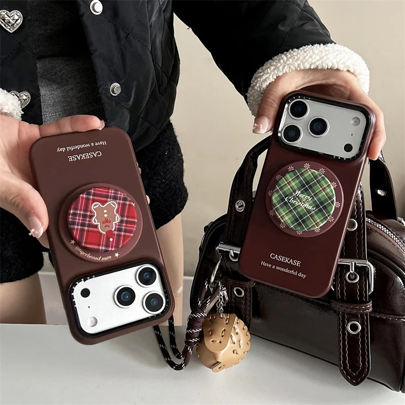 حافظة هاتف مغناطيسية بنية بسيطة لهاتف آيفون 17 برو 15 14 16 برو ماكس مع حامل حافظات صلبة لطيفة لهاتف أبل 17 برو ماكس فوندا