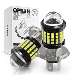 Oprah 1pcs LED Headlight Bulbs For Motorcycle Super Bright LED H4 H6 BA20D Spotlight With HD Lens Moto ATV Accessories Fog Light