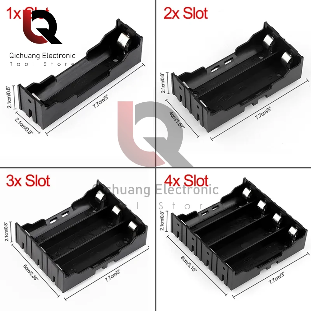 새로운 DIY ABS 18650 보조배터리 사례 1X 2X 3X 4X 18650 배터리 시트 사물함 사례 1 2 3 4 슬롯 배터리 용기 하드 핀