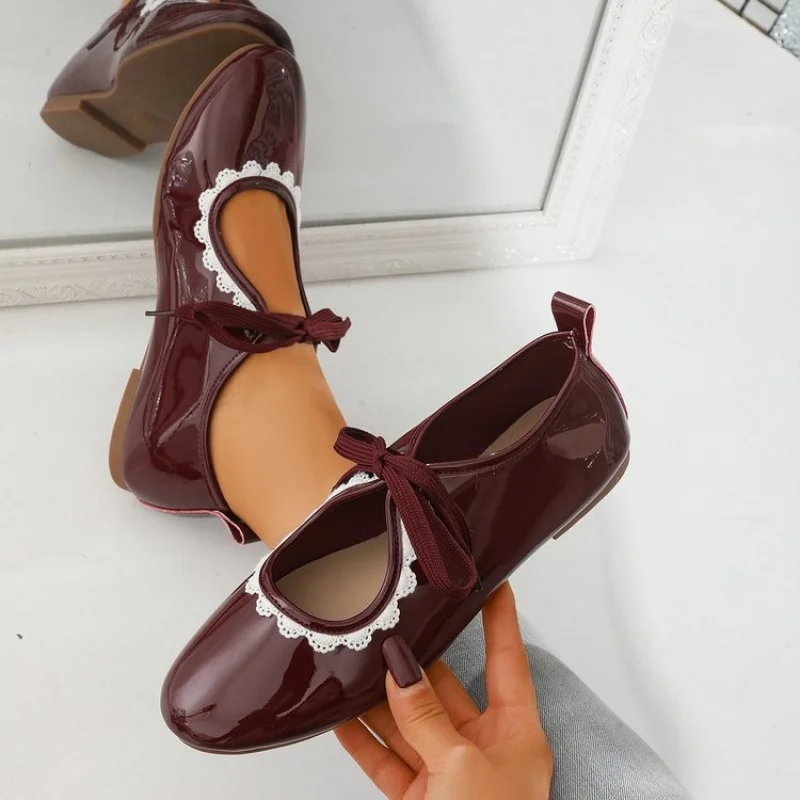 

Spring and Autumn Women Flats New Round Toe Soft Leather Ladies Casual Shoes Relaxation Comfort Women Shoes