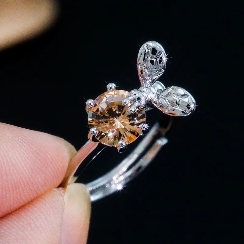 Brillo de la mañana: anillo abierto de circón no convencional para mujer, anillo de dedo índice de moda de estilo coreano, accesorios para mujer al por mayor