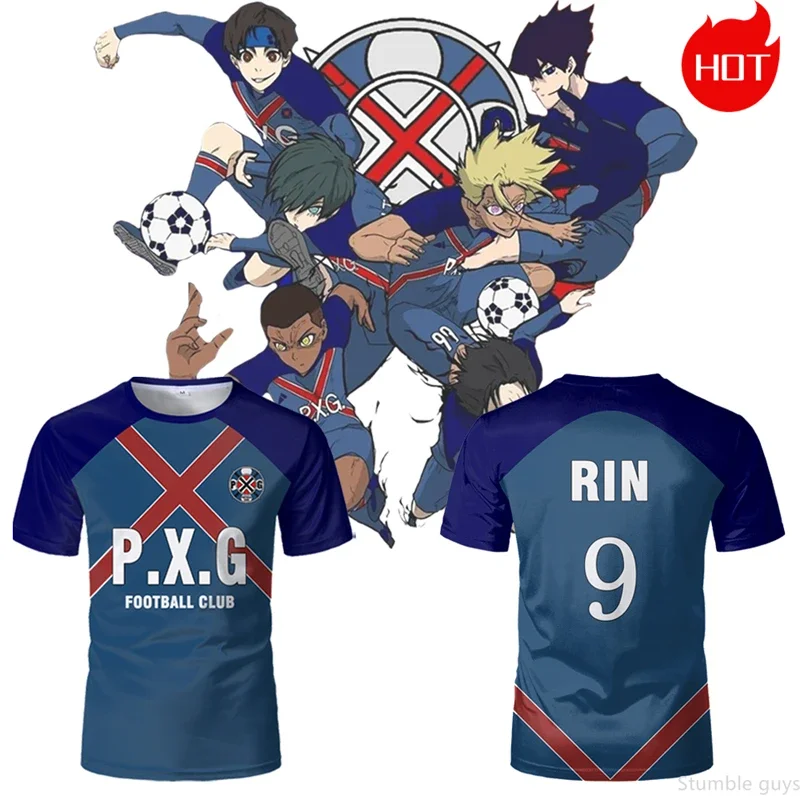 Blue Locker Room Anime Daily Streetwear T-shirt Soccer Jersey Boys Clothes Girls Short Sleeve Harajuku Cosplay Graphic Tees