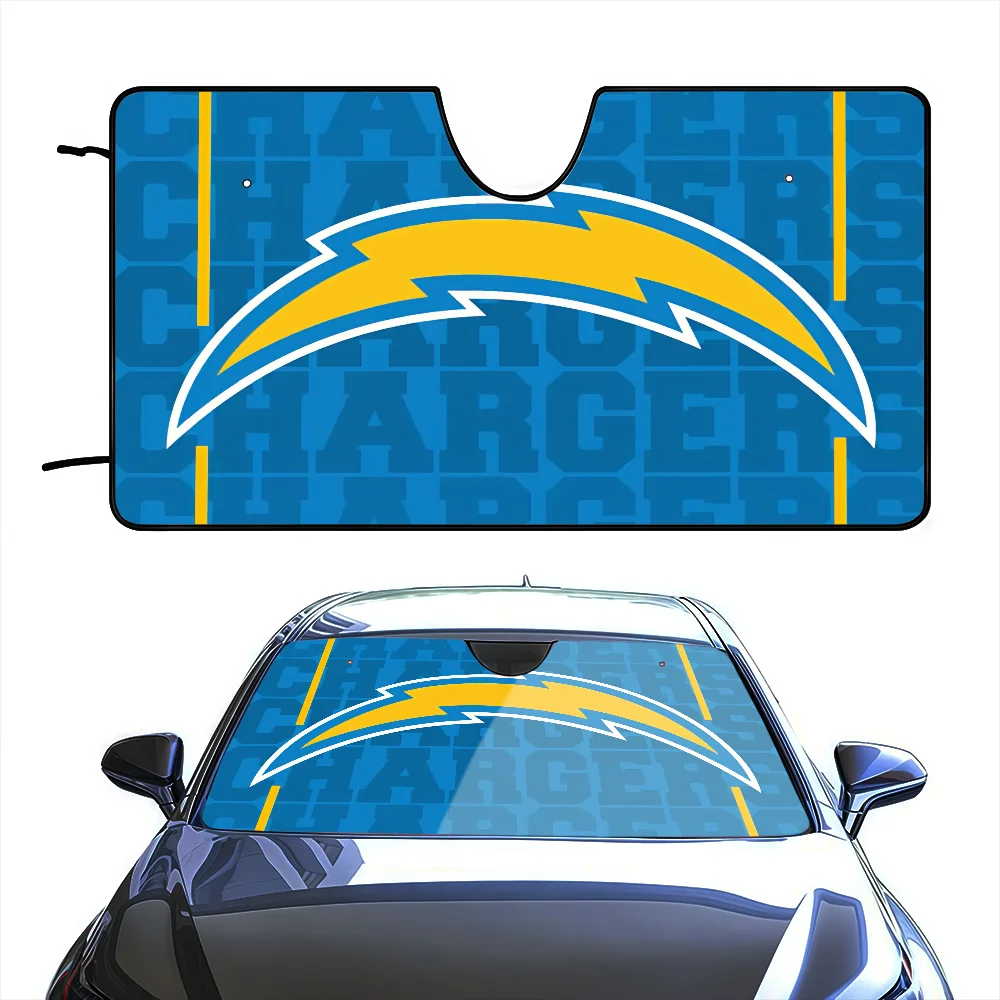 كرة القدم L-Los A-Angeles-C-Chargers حماية من الشمس الزجاج الأمامي ظلة غطاء الشمس الظل السيارات الشمس قناع سيارة يغطي