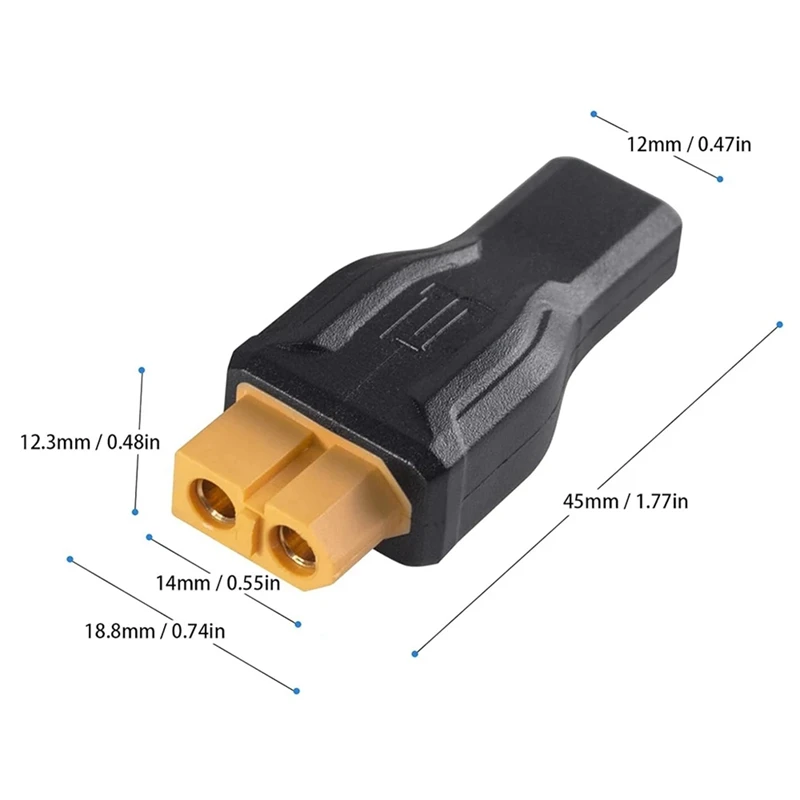 2 pces usb c para xt60 adaptador tipo-c para xt60 fêmea 100w 20v/5a conector de carregamento para modelo rc energia de armazenamento de energia