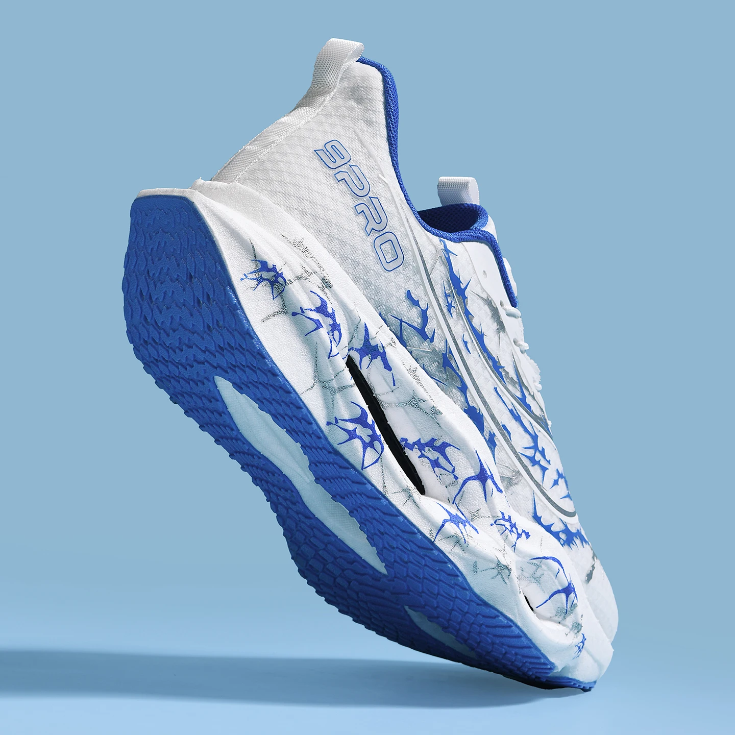 Herren-Laufschuhe, Tennisschuhe, trendige Laufschuhe mit Carbonplatte und Knopfverschluss für alle Jahreszeiten, personalisierte Sportschuhe mit Dornenmuster und atmungsaktivem Mesh-Material, Laufschuhe mit hohem Rückprall und dicker Sohle, rutschfest und abriebfest. – Detail 13
