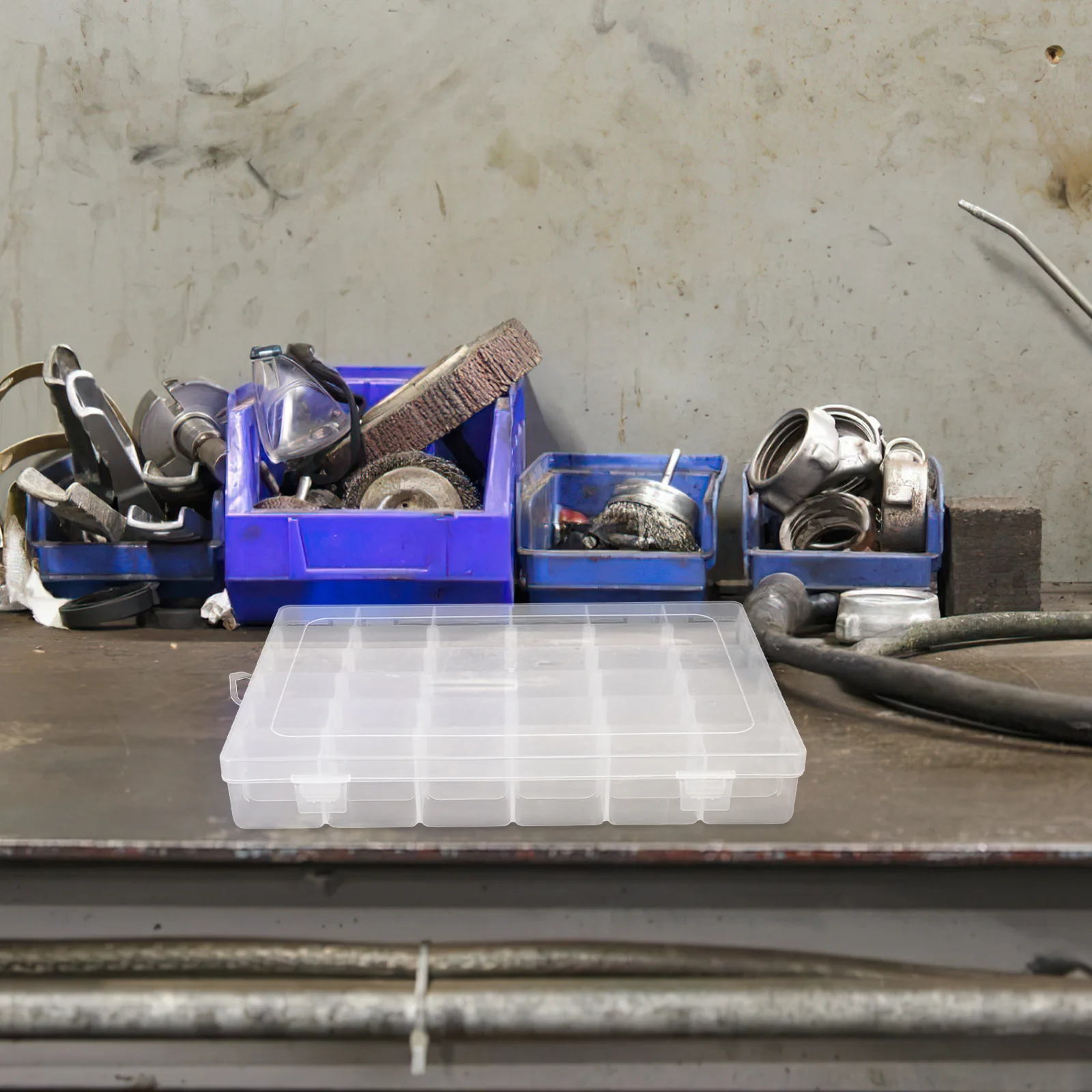 

Plastic Clear Organizer Box Small Compartments Jewelry Beads Screws Hardware Storage Container Plastic Grid Box