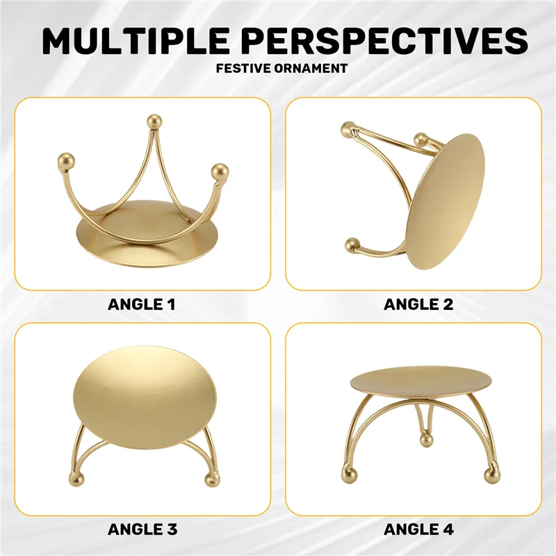 Kochgeräte im europäischen Stil, Kerzenhalter aus Eisen, Retro-Rundtisch, golden, für Zuhause, festliche Verzierung, 1 Stück