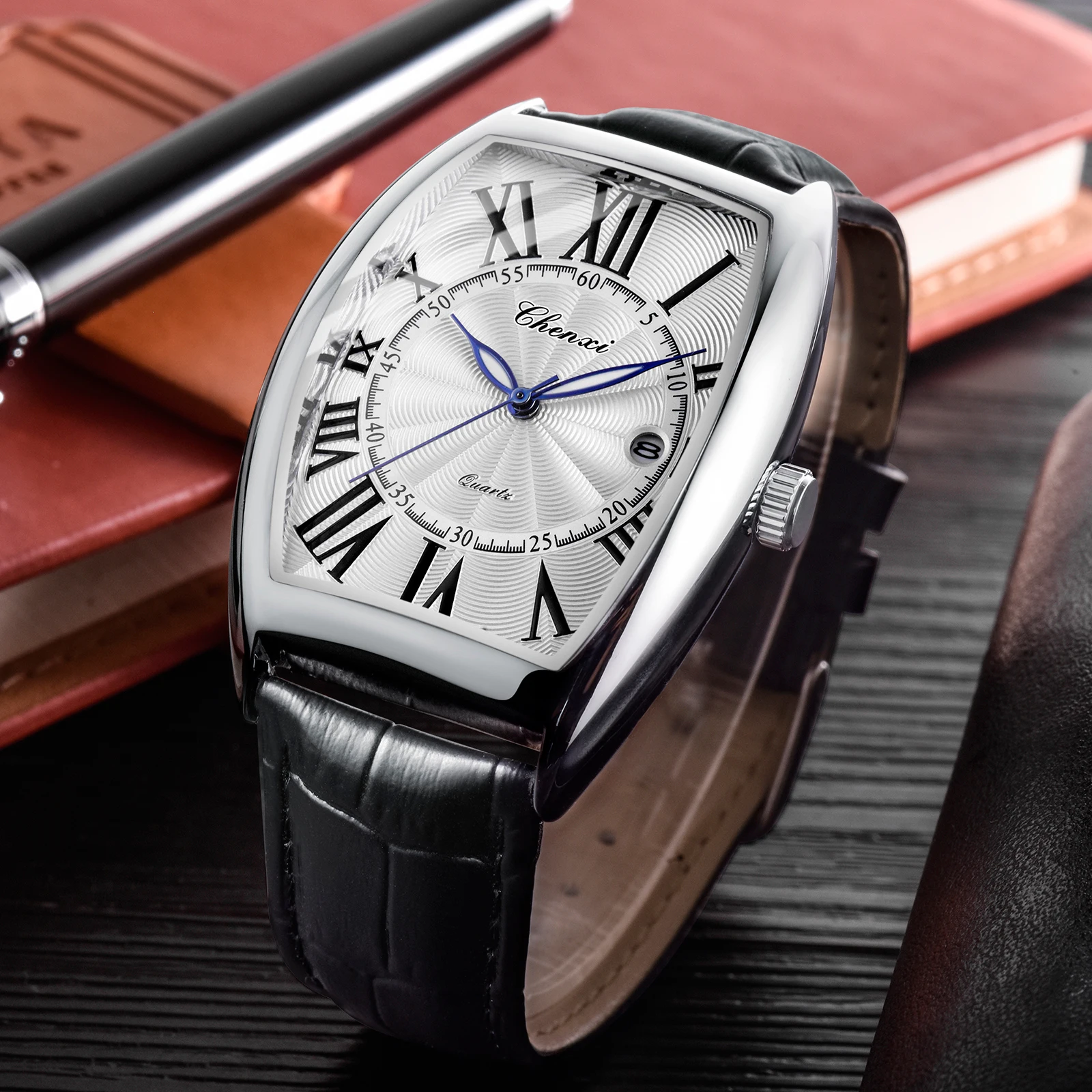 Chenxi Heren Horloges Casual Top Luxe Sport Heren Horloges Waterdicht Lichtgevend Leer Datum Quartz Horloges Mannen Klok NIEUW