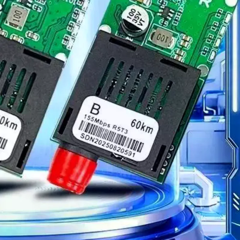 TTL Optical Transceiver Module DC 5.5-26V FC Interface For Drones Terminal Equipment RX/TX/AV/VCC/GND 20KM-100KM
