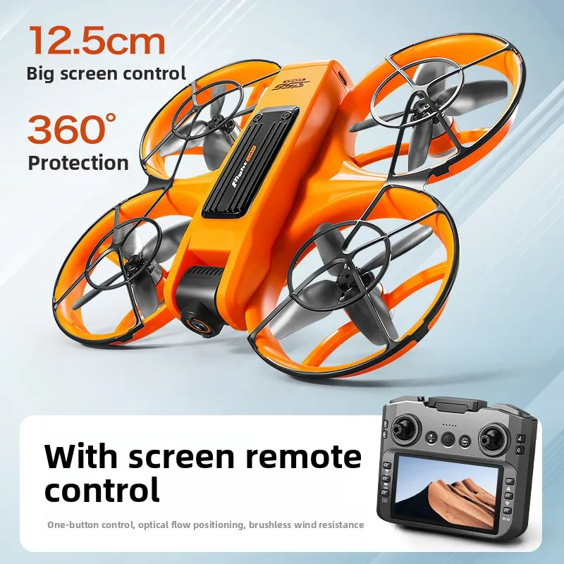 Large size remote control display drone aerial photography aircraft four axis optical flow remote control aircraft