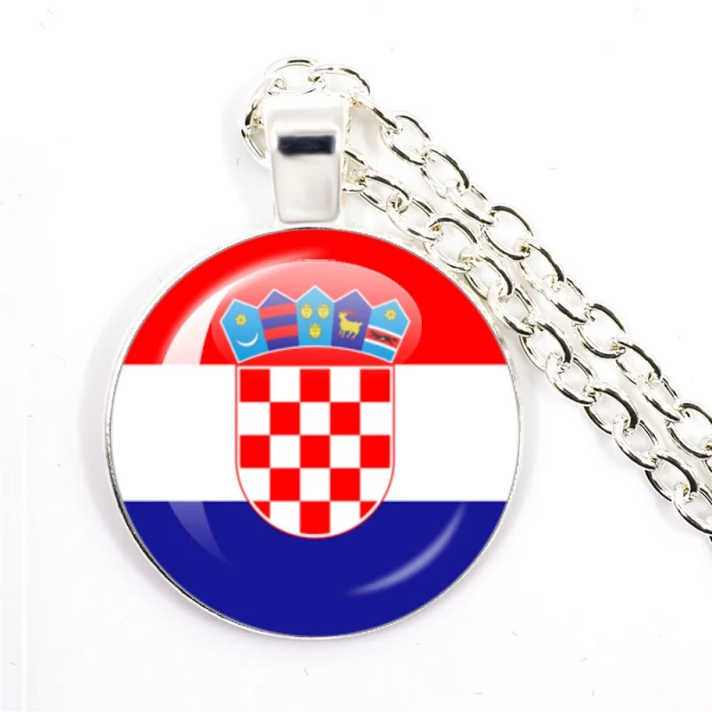 Uruguay, Senegal, Belgium, Spain, Austria, New Zealand Glass Cabochon National Flag 25mm Necklace Pendent Jewelry Gift