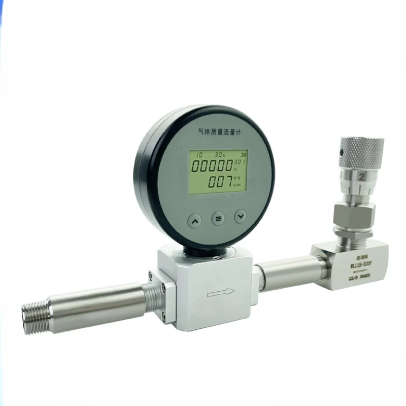 AMS2106 digital micro gas mass flowmeter straight tube section needle valve controller precisely controls the flow size