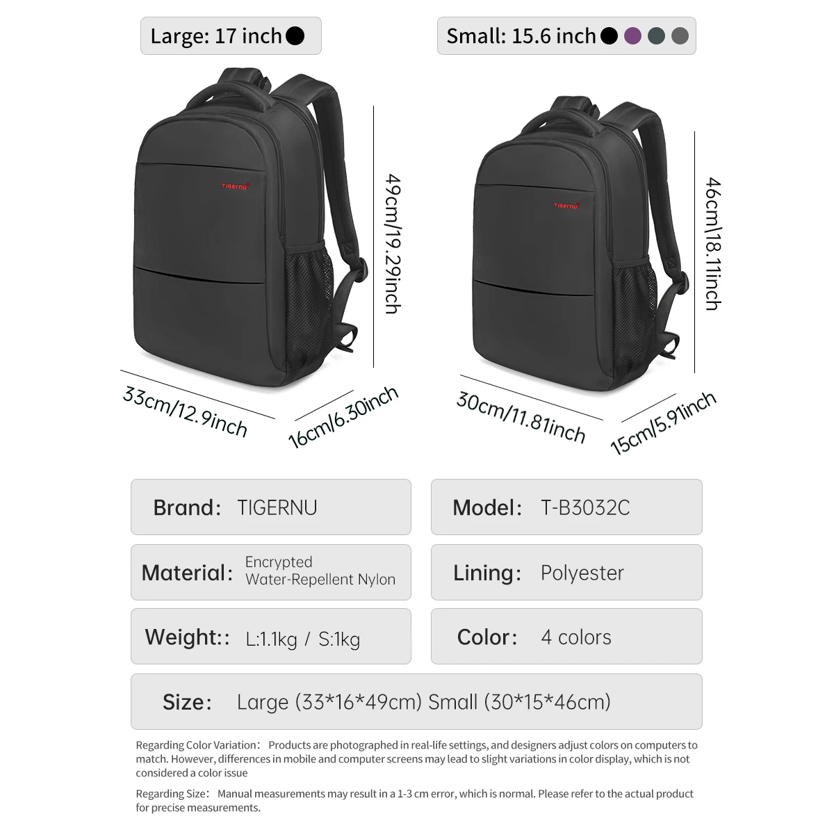 Tigernu Women Large Capacity Casual  Travel Backpacks Waterproof 15.6