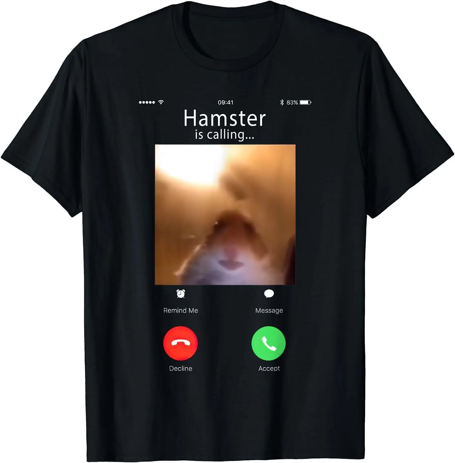 New Limited Funny Dank Meme Hamster Staring Front Camera Hamster Calling T-Shirt