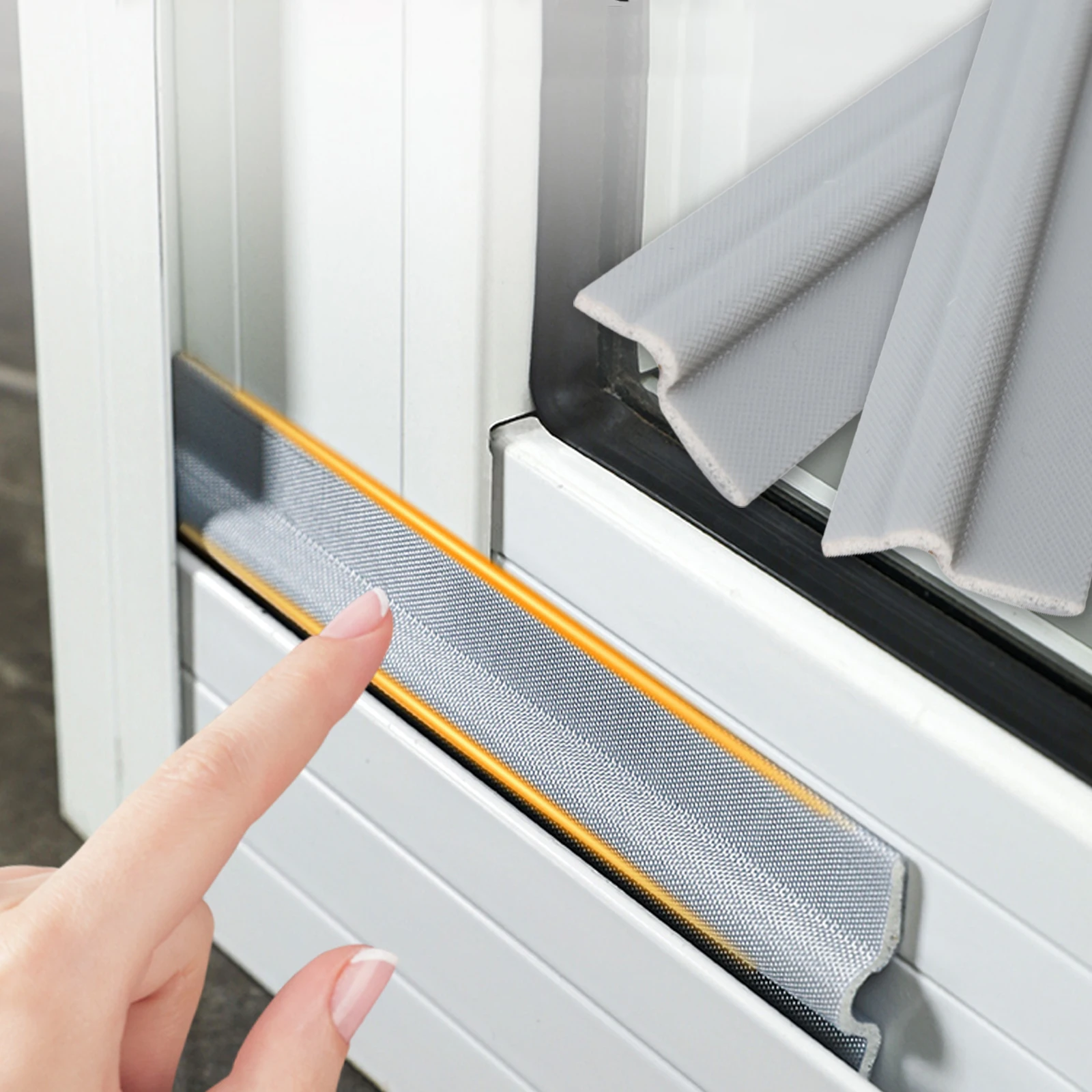 

196Inch/5M Sliding Window Seal Strip Draft Excluder Self-Adhesive Door Window Sound Insulation PU Foam Dust Seal Anti-Cold Tape