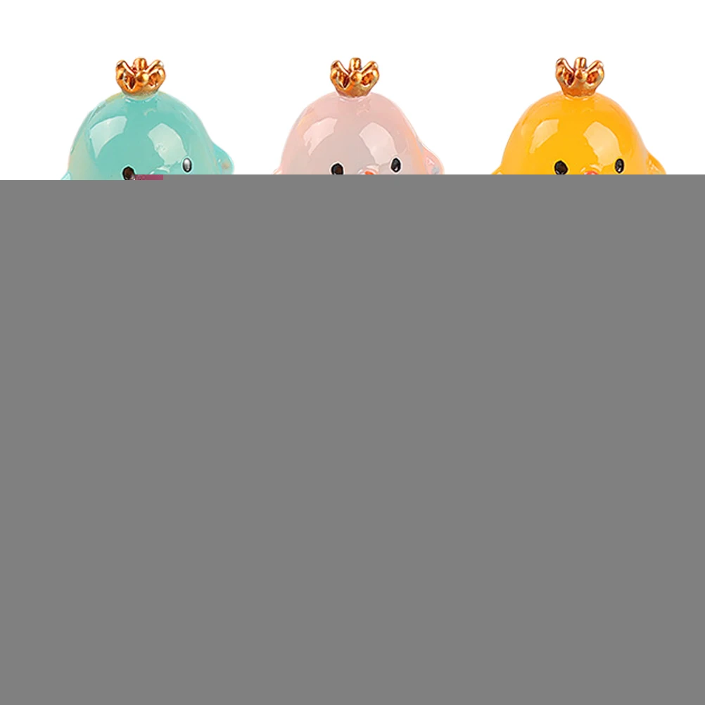

15 Pcs Crown Chicken Miniature Resin Figurines Desktop Model Micro L scape Lawn Decor Garden Balcony Accessories Toy