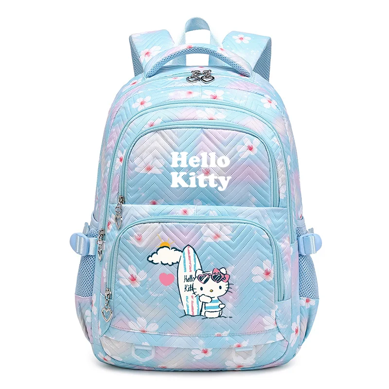 Hello Kitty Exquisite Floral Fasion Women Backpack Female Portable Waterproof Travel Bag Teenage Girls Students Bookbag Mochila