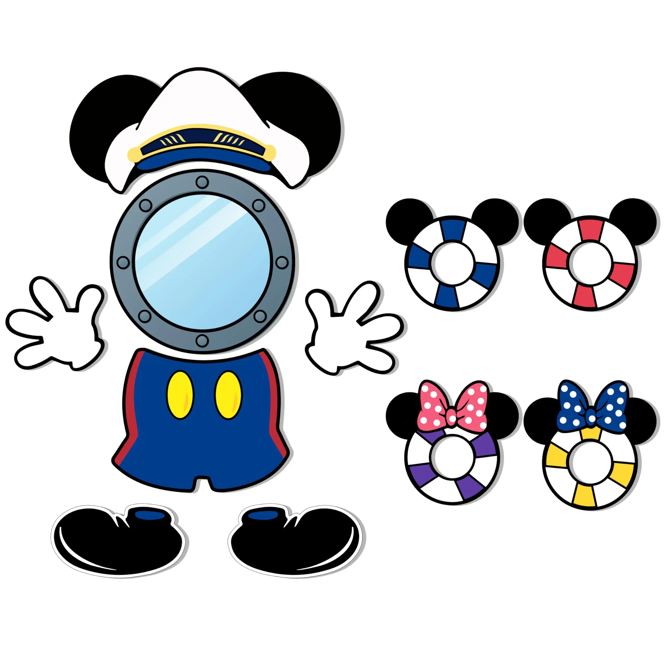 

11Pcs Captain Mouse Cruise Magnets Birthday Cruises Door for Carnival Cabin Holiday Collectibles Decor