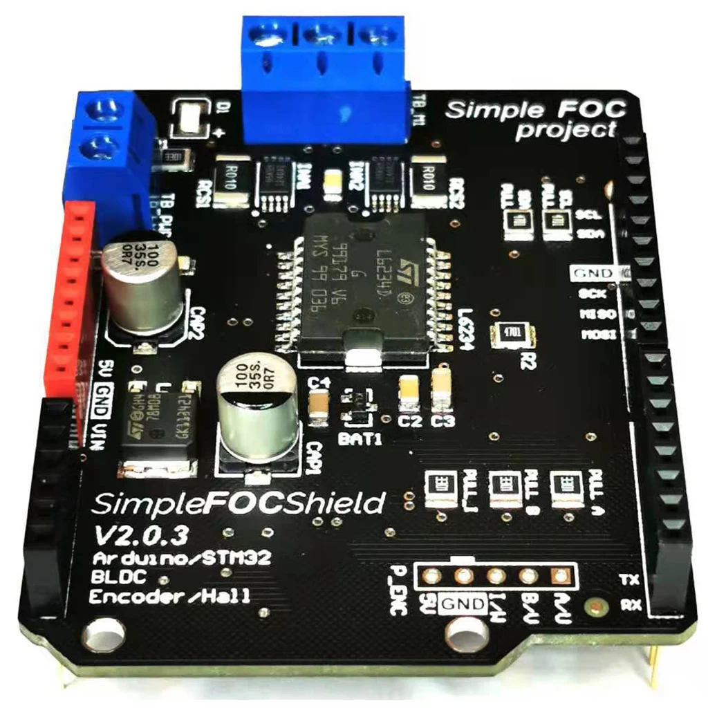 SimpleFOC Shield v2.0.4 v1.3.3 Servo mecánico BLDC para perros, placa de desarrollo de accionamiento
