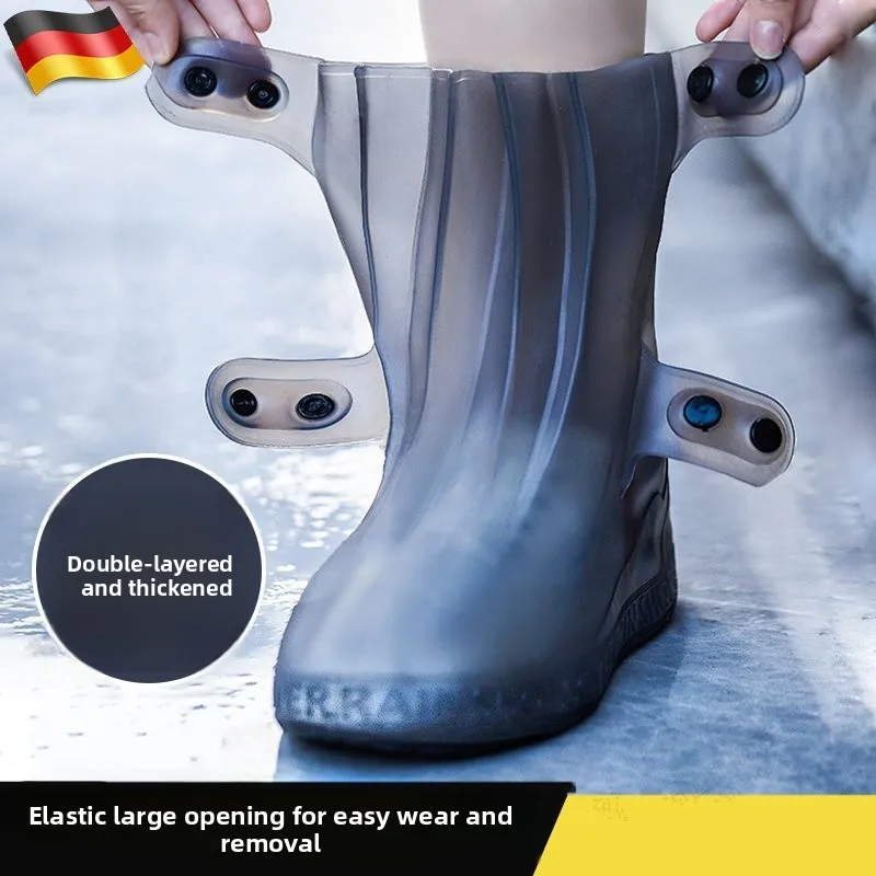 

Waterproof Anti-slip Thick High-Tube Portable Adult Student Unisex Rain Boot Covers High Elasticity Wear-Resistant Shoe Covers
