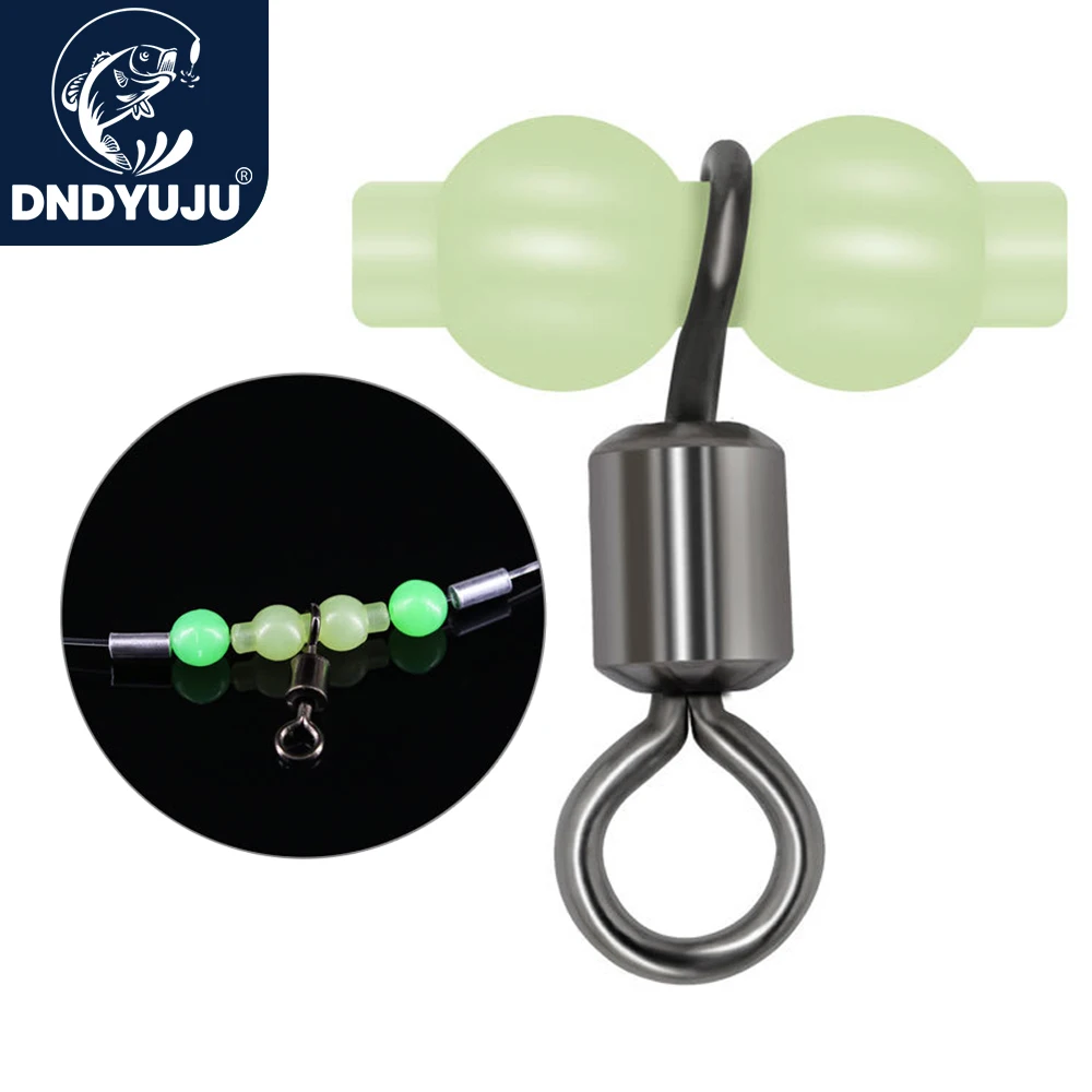 DNDYUJU 20pcs Fishing Barrel Rolling Swivels Luminous Gourd Fishing Lure Connector Brass Saltwater  Fishhook Fishing Tackle