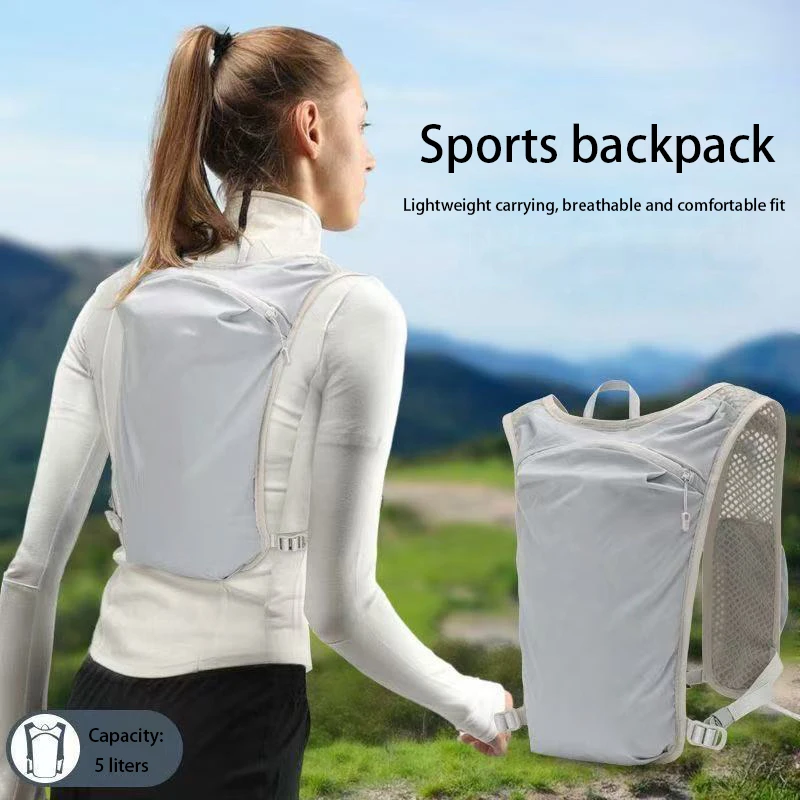 5L Lightweight Running Hydration Vest Backpack Breathable Mesh Cycling Water Backpack Adjustable Strap Hydration Pack For Hiking