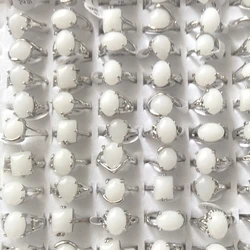 Mixed Lot Natural White Jadee Rings Women's Ring 50pcs/lot For Party