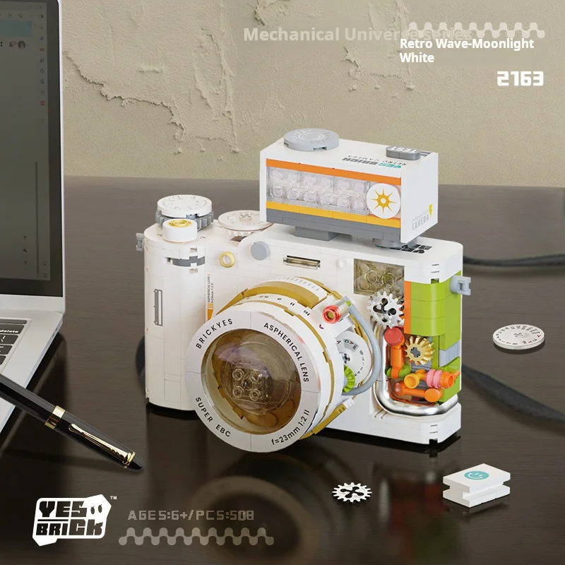 Retro camera Building Kit Construction Model Building Blocks Set, Collectible Gift Idea Building Set for Adults and Teen