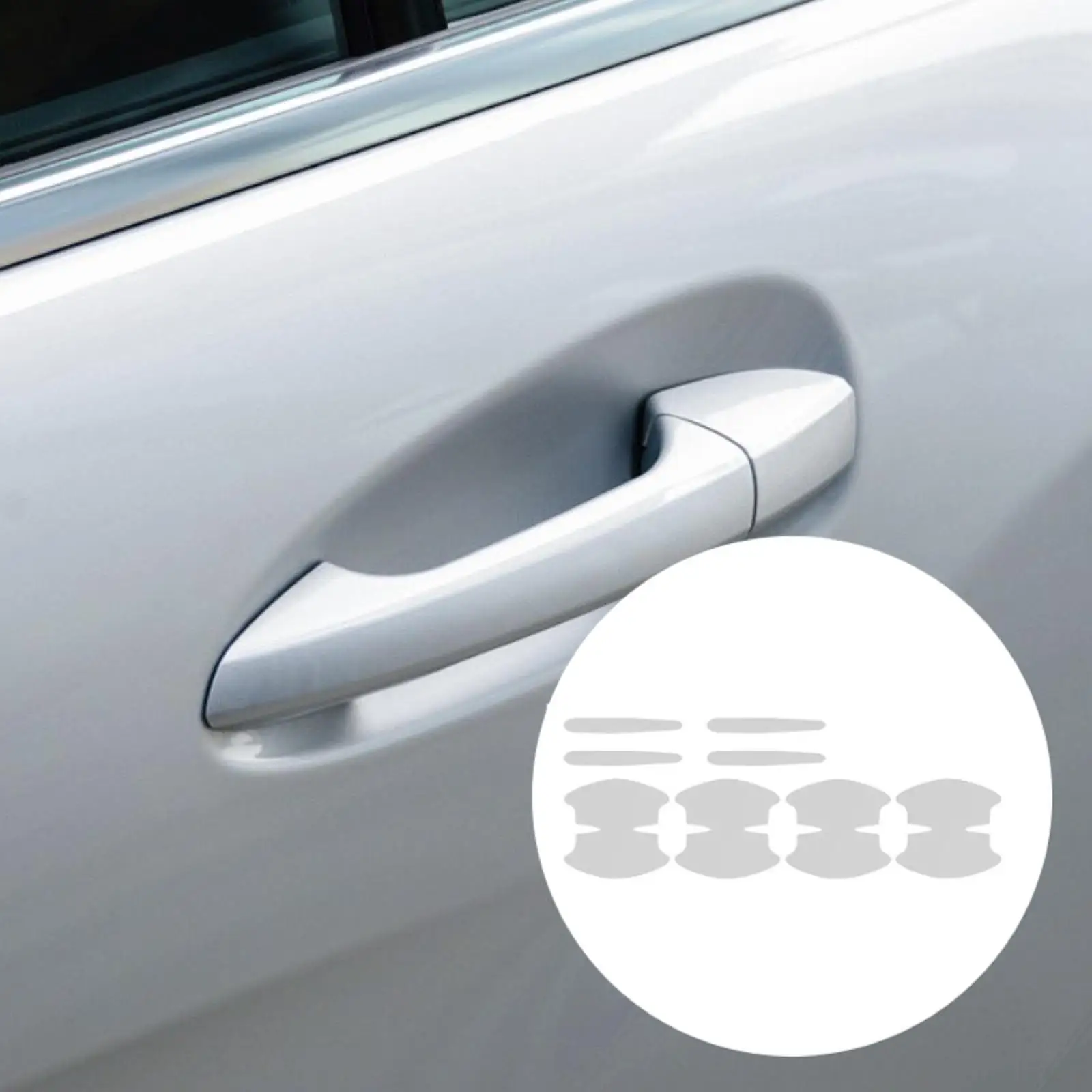 

8Pcs Generic Car Door Handle Bowl Film Stickers Automotive Scratch Protector
