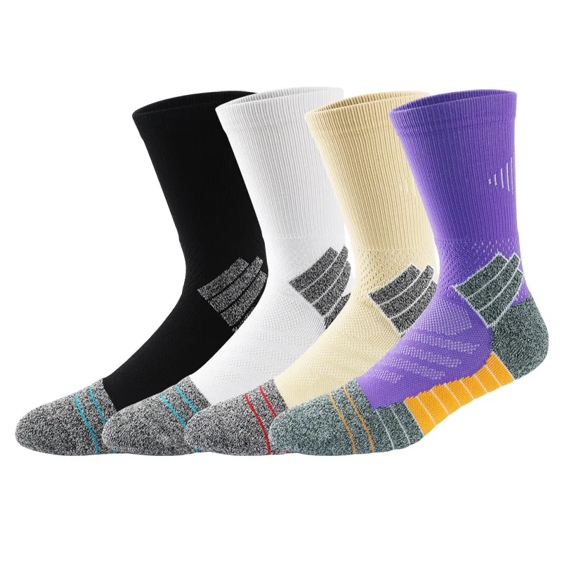 Elite Basketball Socks Men's and Women's Medium Long Tube Thickened Towel Bottom Sweat Absorbing Breathable Non Slip Sports