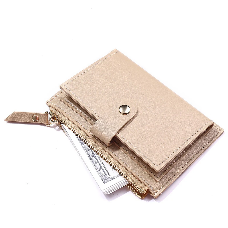 Women's Wallet Simple Credit Card Holder Purses Slim PU Leather Wallets for Women Zip Coin Pocket Thin Ladies Money Bag