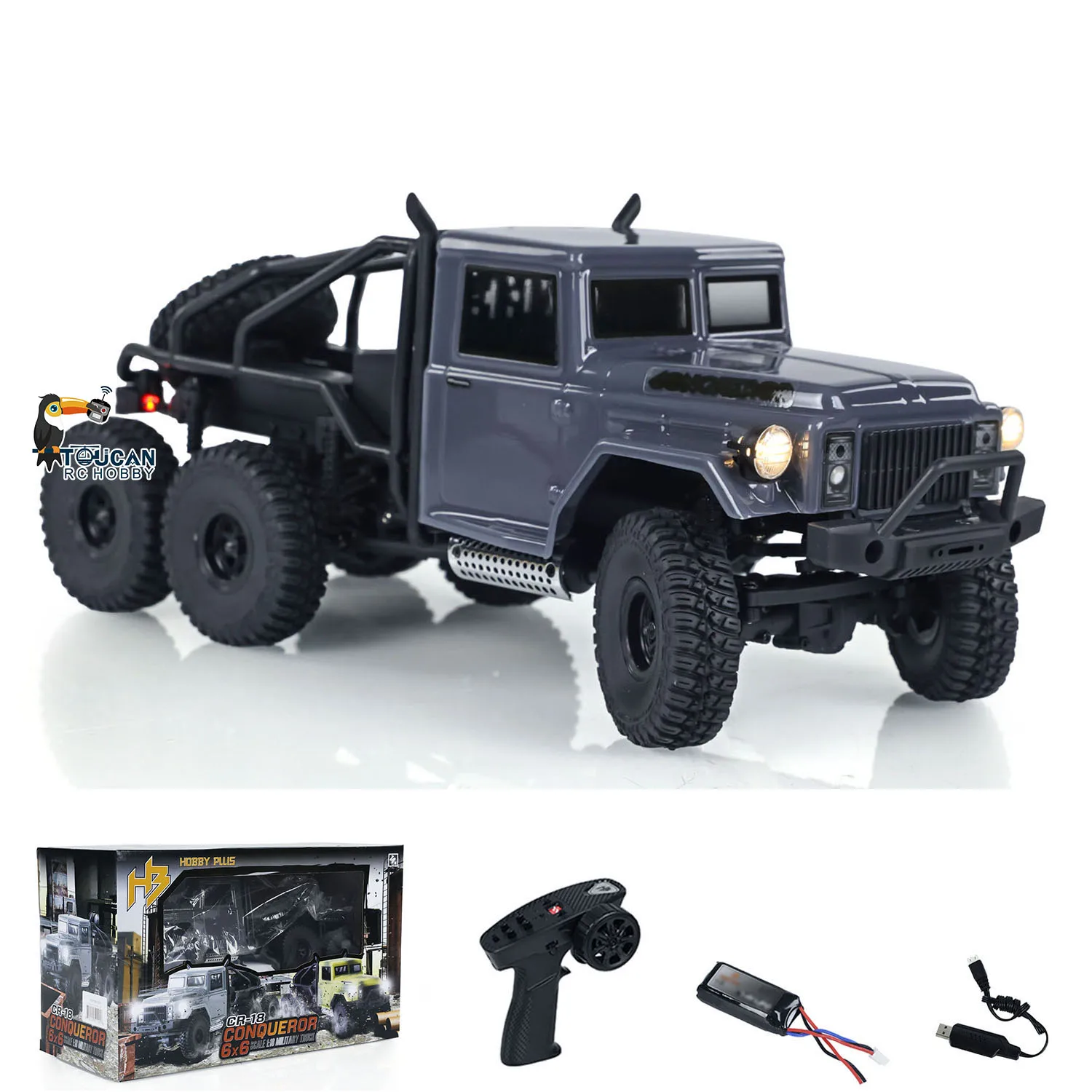 Hobby Plus 1/18 RC Rock Crawler Car 6x6 Painted Assembled Ready to Run Radio Control Electric Off-road Vehicle Model TH24019