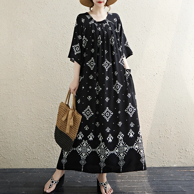 

Утягивающее платье длиной до колена, круглый хлопок, большие размеры, свободный крой с цветочным принтом, женское модное повседневное платье трапециевидной формы с высокой талией