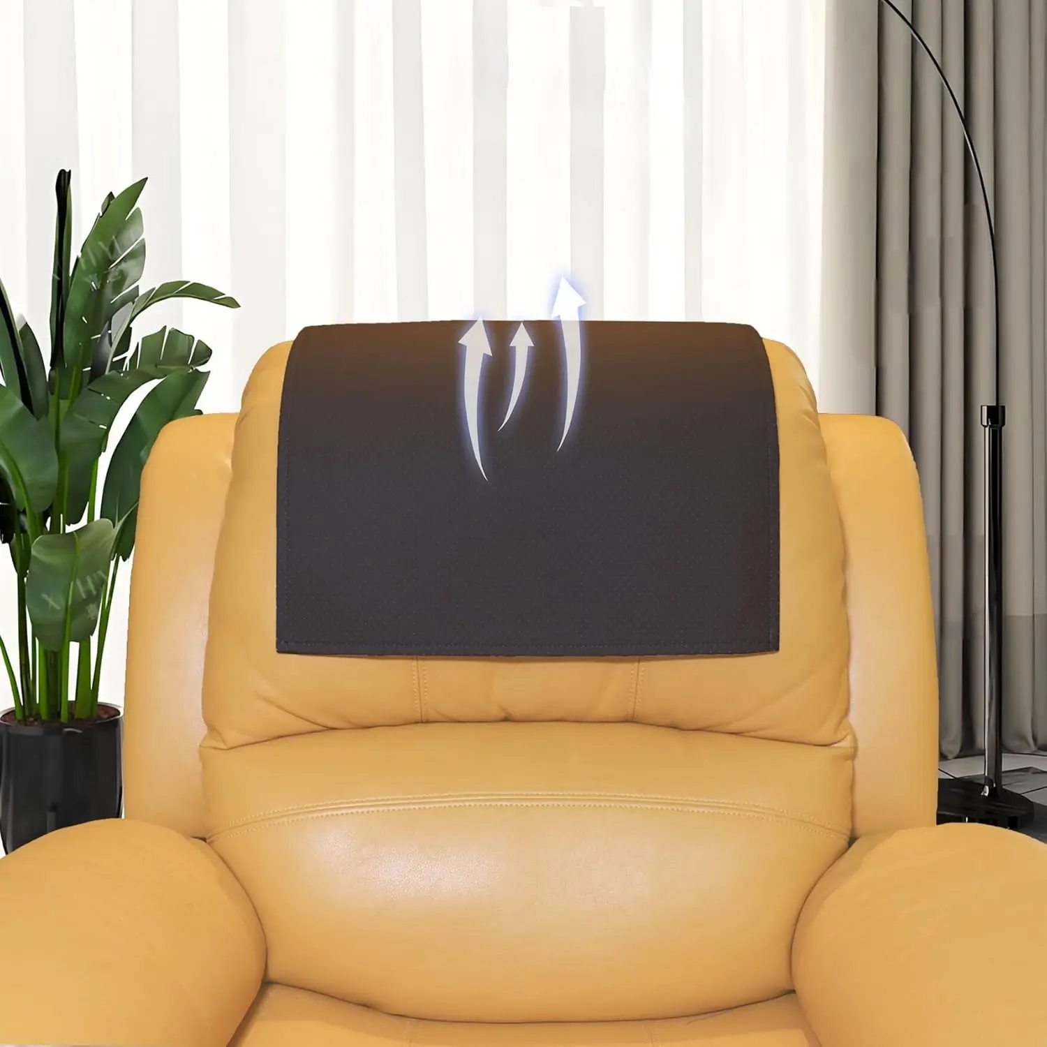 

Non Slip Headrest Cover For Recliner Chair, Breathable Perforated Pu Leather Lazy Boy Recliner Headrest Cover, Furniture