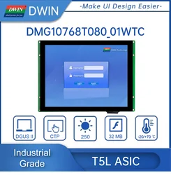 8 Inch 1024*768 Pixels Resolution 16.7M Colors HMI IPS TFT LCD Display Screen Lcd Modules Touch Panel DMG10768T080_01W